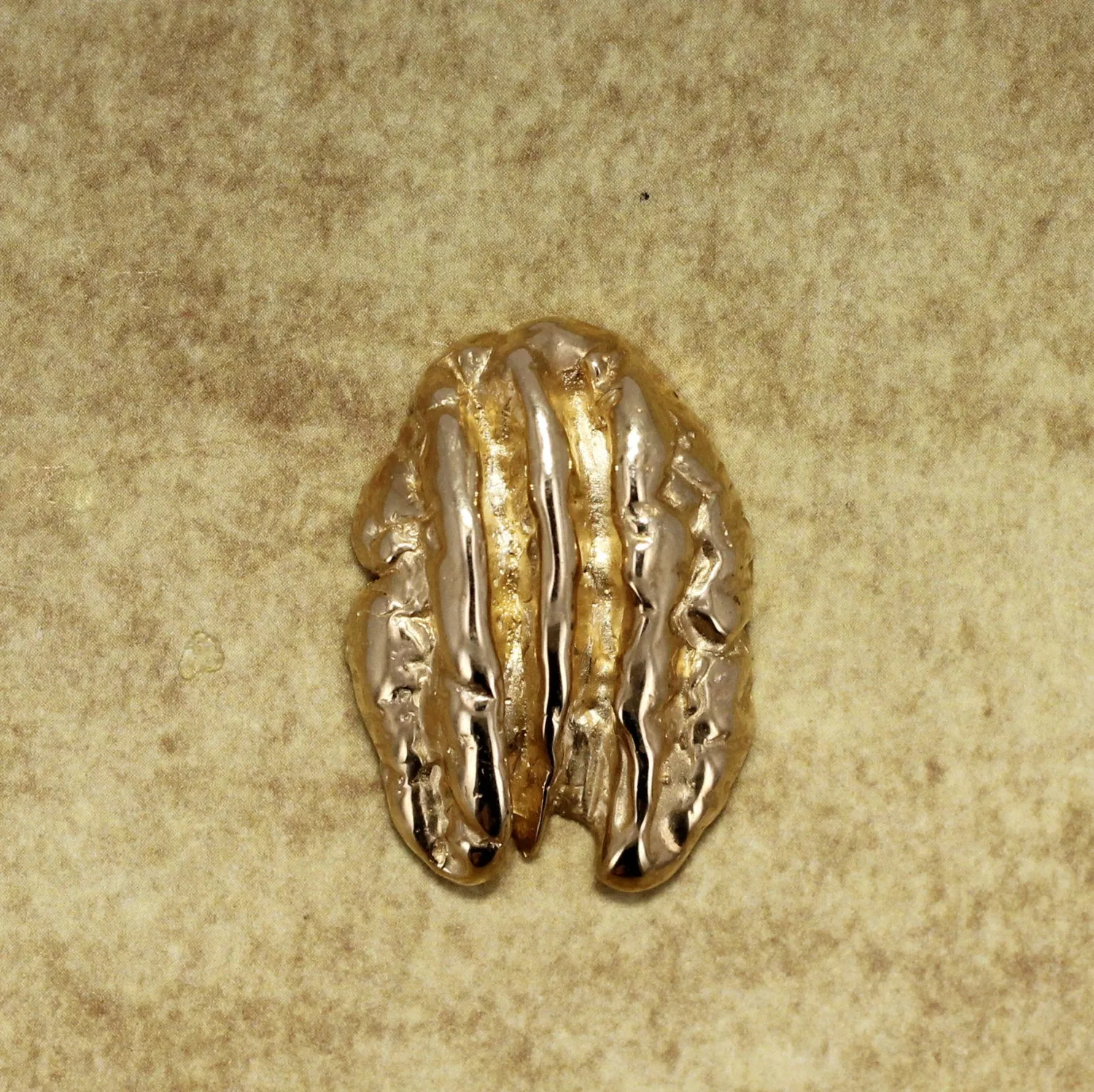 Solid Gold Pecan Tie Tack or Lapel Pin