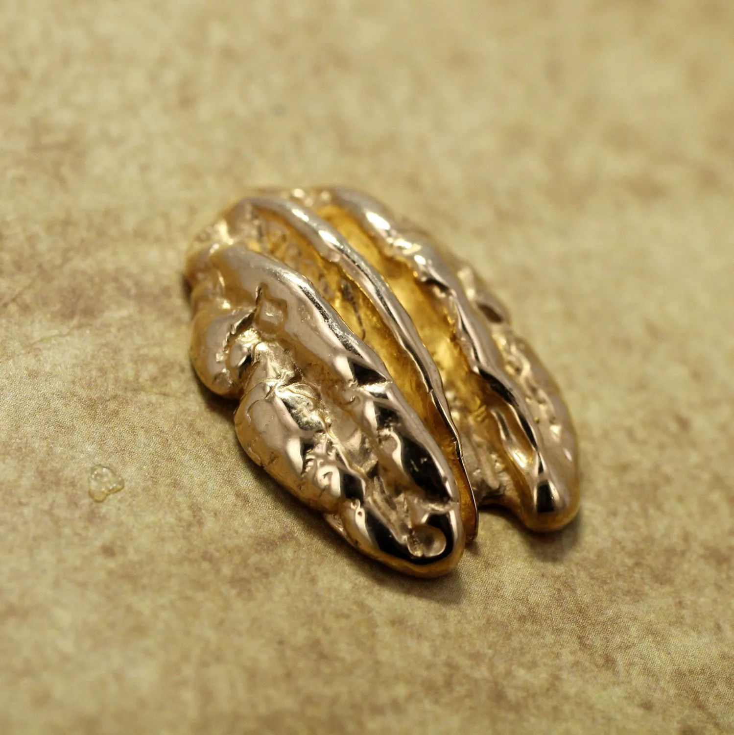 Solid Gold Pecan Tie Tack or Lapel Pin