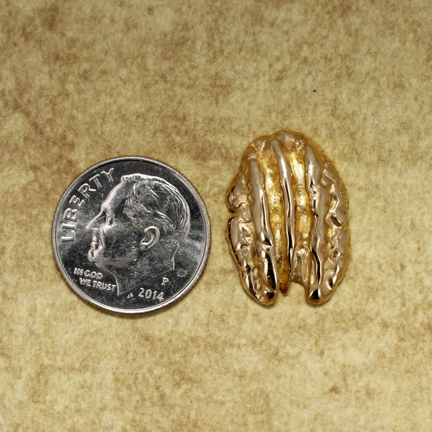 Solid Gold Pecan Tie Tack or Lapel Pin