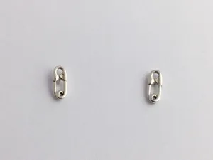 Sterling Silver small safety pin stud earrings-punk,diaper,pins, safe ally, baby