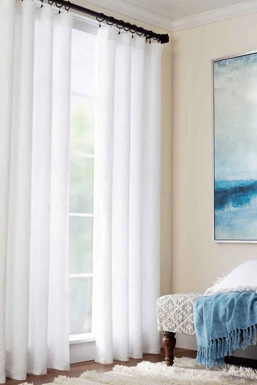 Stone Washed Linen Panel - White