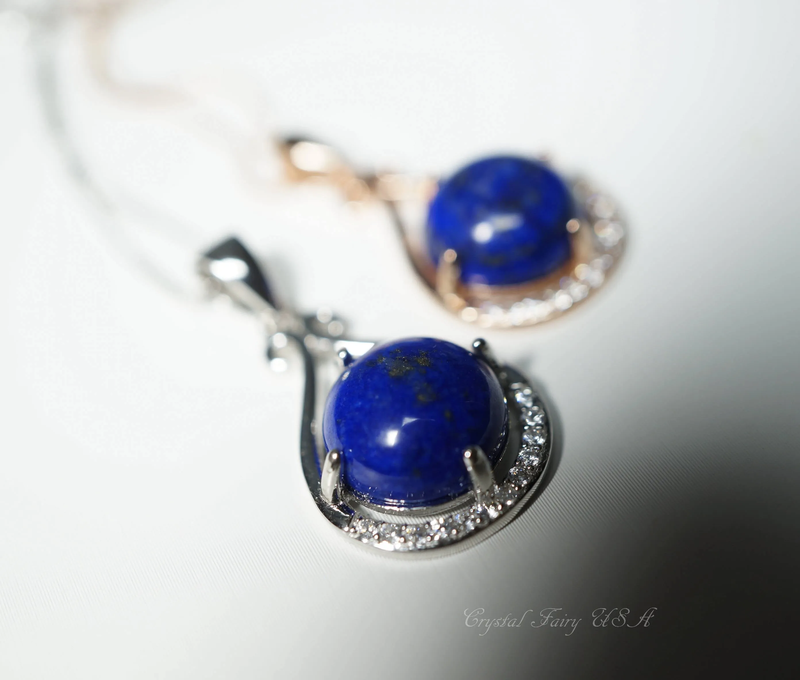 Teardrop Lapis Lazuli Necklace, Rose Gold Lapis Necklace, 925 Sterling Silver Natural Lapis Lazuli Pendant, Simple Single Lapis Jewelry