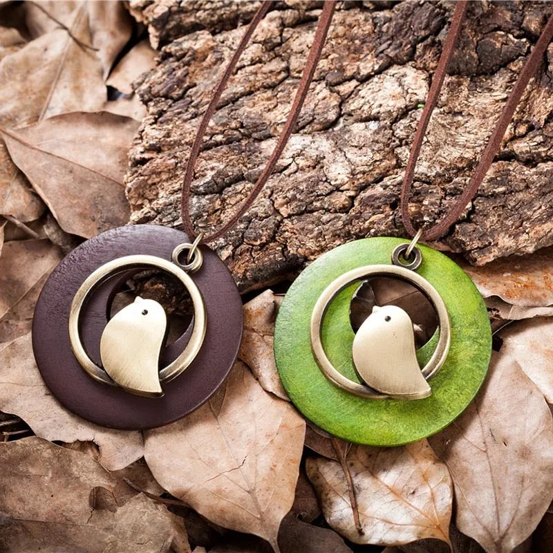 Touch Wood Lucky Bird Pendant
