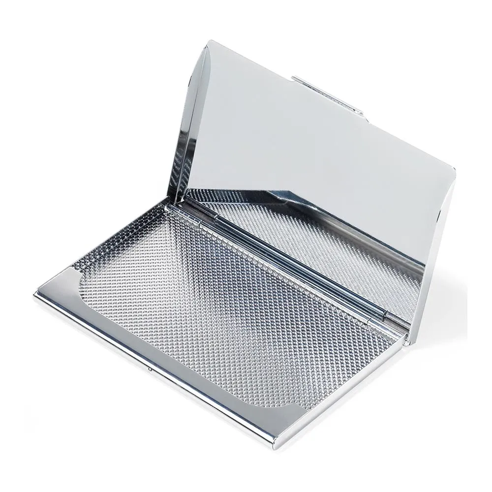 TROIKA Business Card Case for 11 Cards – Metal Case with Bird Motif
