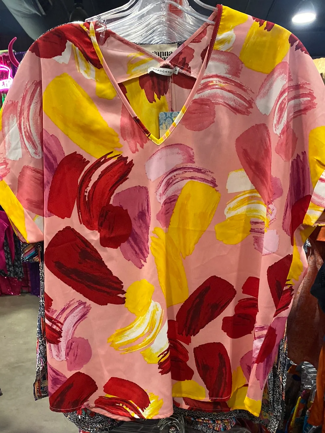 V Neck Printed Blouse