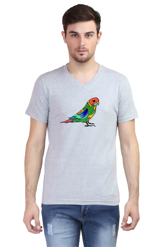 V Neck T-Shirt (Men) - Pretty Jandaya Parakeet (2 Colours)