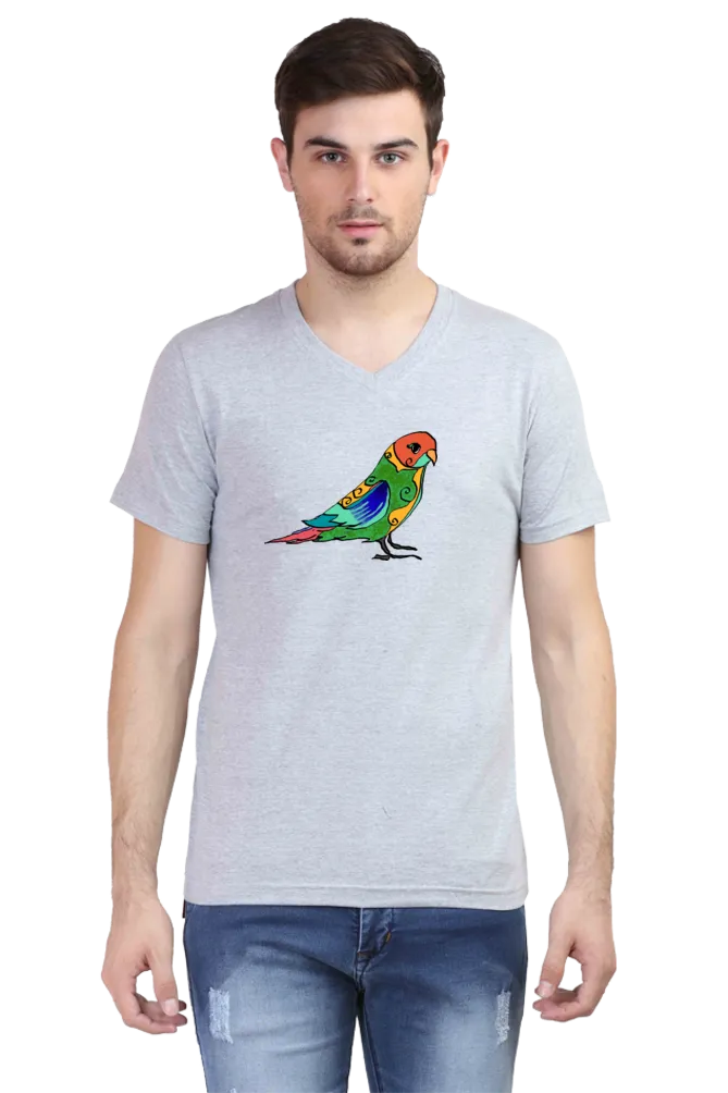 V Neck T-Shirt (Men) - Pretty Jandaya Parakeet (2 Colours)
