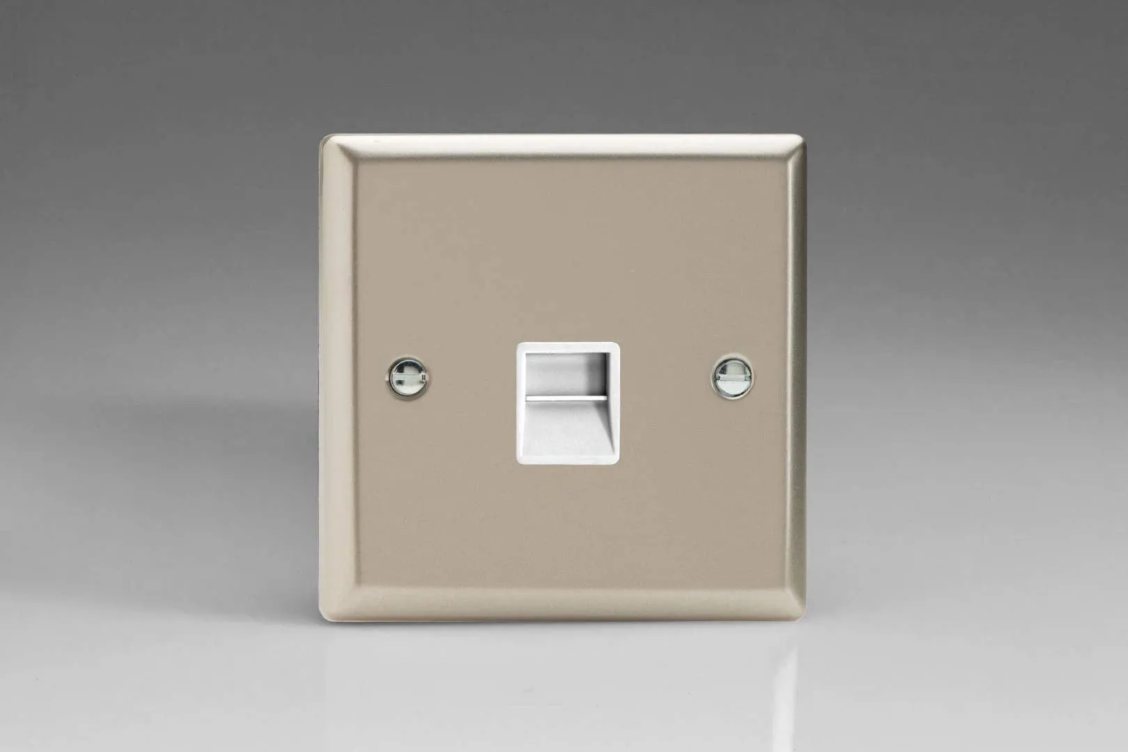 Varilight 1-Gang Telephone Master Plug Socket Satin Chrome XNTMW