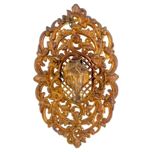 Vintage Brass Horse Plaque Found in France