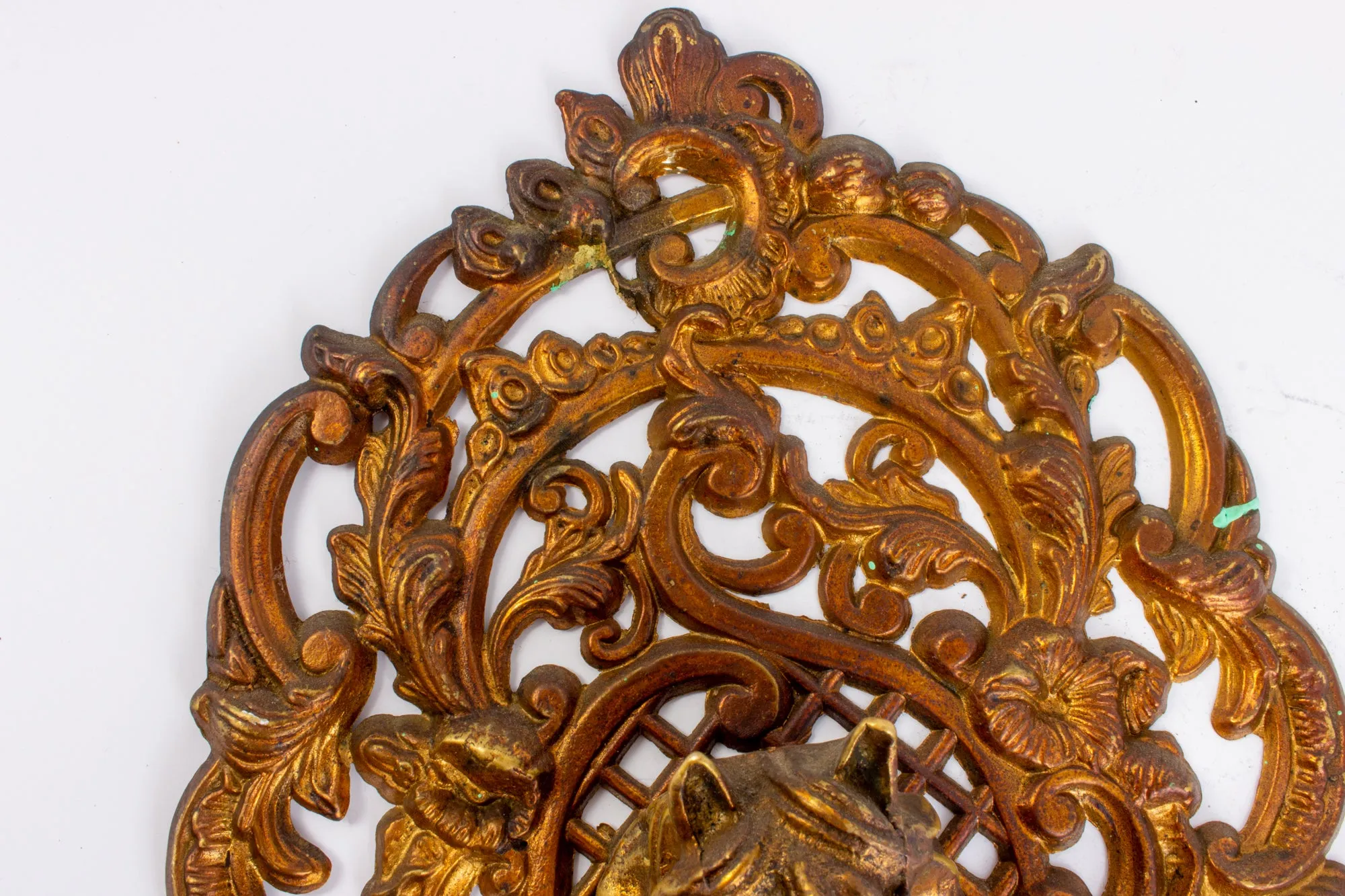 Vintage Brass Horse Plaque Found in France