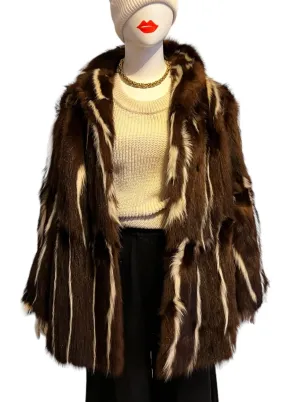 Vintage Fur Jacket - Striped Skunk