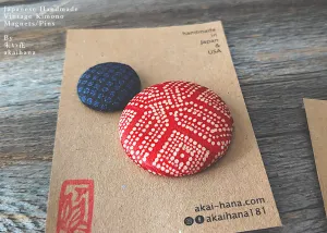 Vintage Kimono Magnets or Pins, Set of 2, mgvk0008
