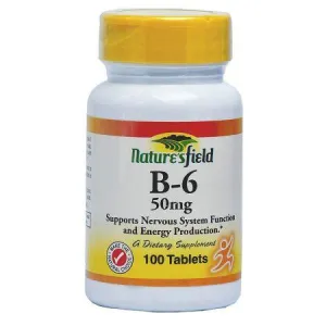 Vitamin B6 Boost Energy Red Blood Cells Nervous Function and Anti-Ageing 50mg - Nature's Field