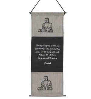 Wall Banner Buddha Key to Happiness
