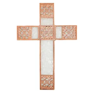 Wall Cross - Decorative Rose Gold Wall Cross - Home Decor