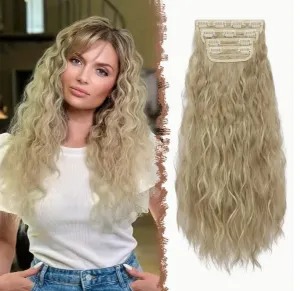 Water Wave Blonde Ombre Clip Ins Hair Extensions