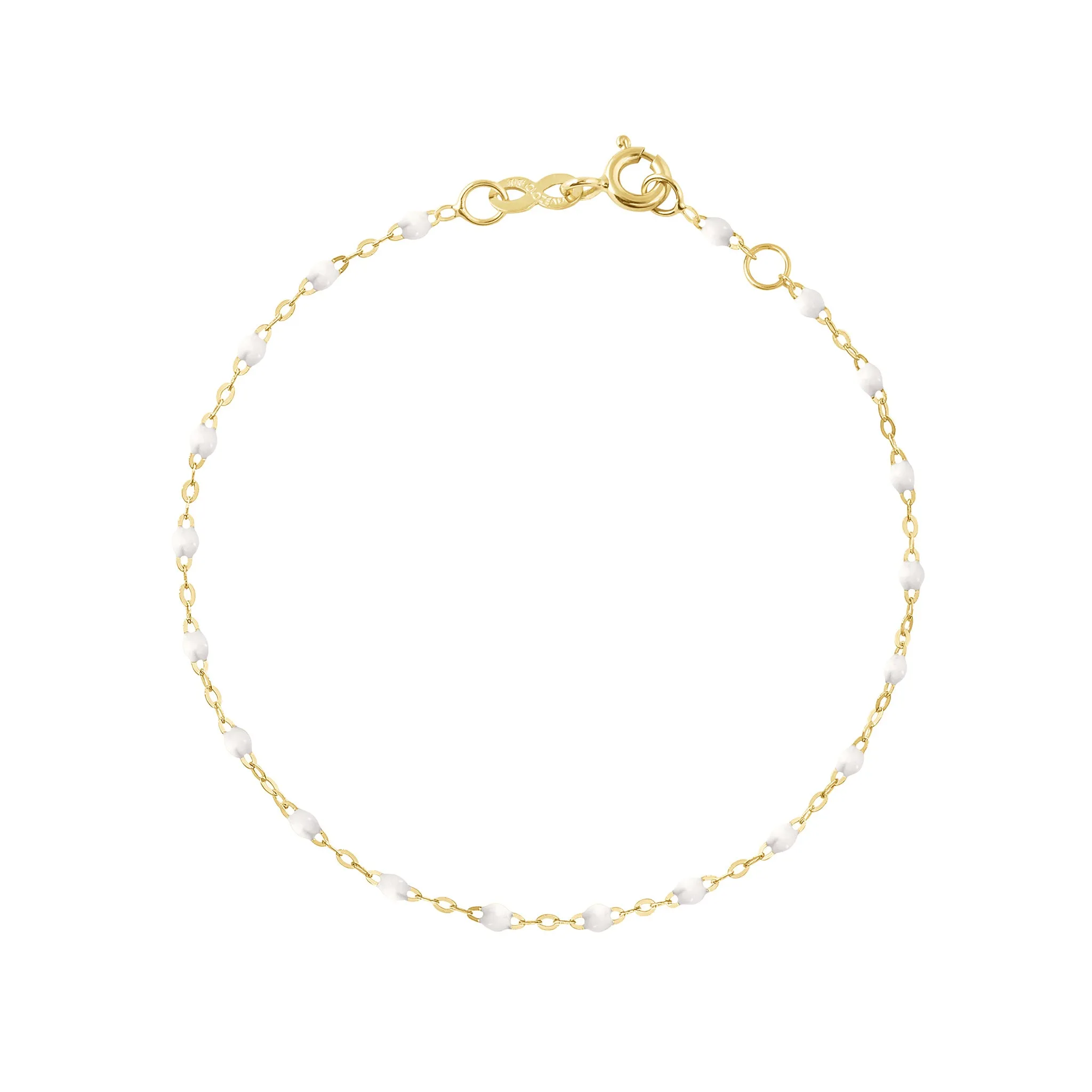 WHITE GIGI CLASSIC BRACELET-18K YELLOW GOLD
