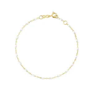 WHITE GIGI CLASSIC BRACELET-18K YELLOW GOLD