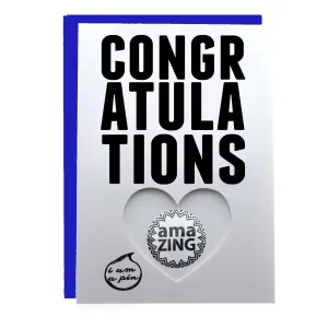 WHOLESALE PIN GREETING CARD - CONGRATULATIONS