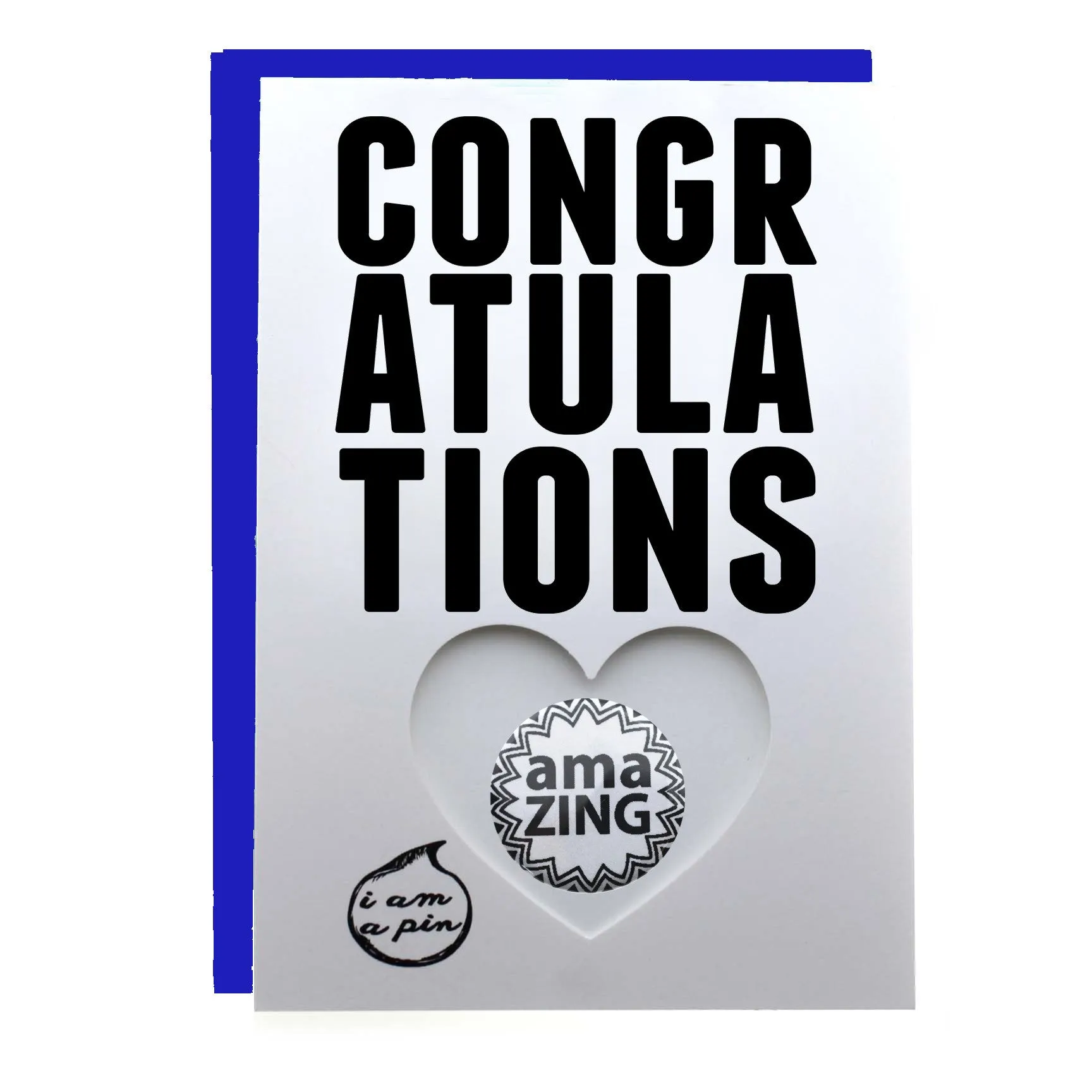 WHOLESALE PIN GREETING CARD - CONGRATULATIONS