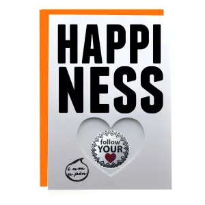 WHOLESALE PIN GREETING CARD - HAPPINESS