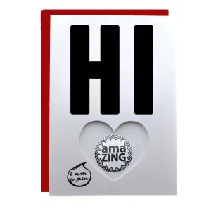 WHOLESALE PIN GREETING CARD - HI