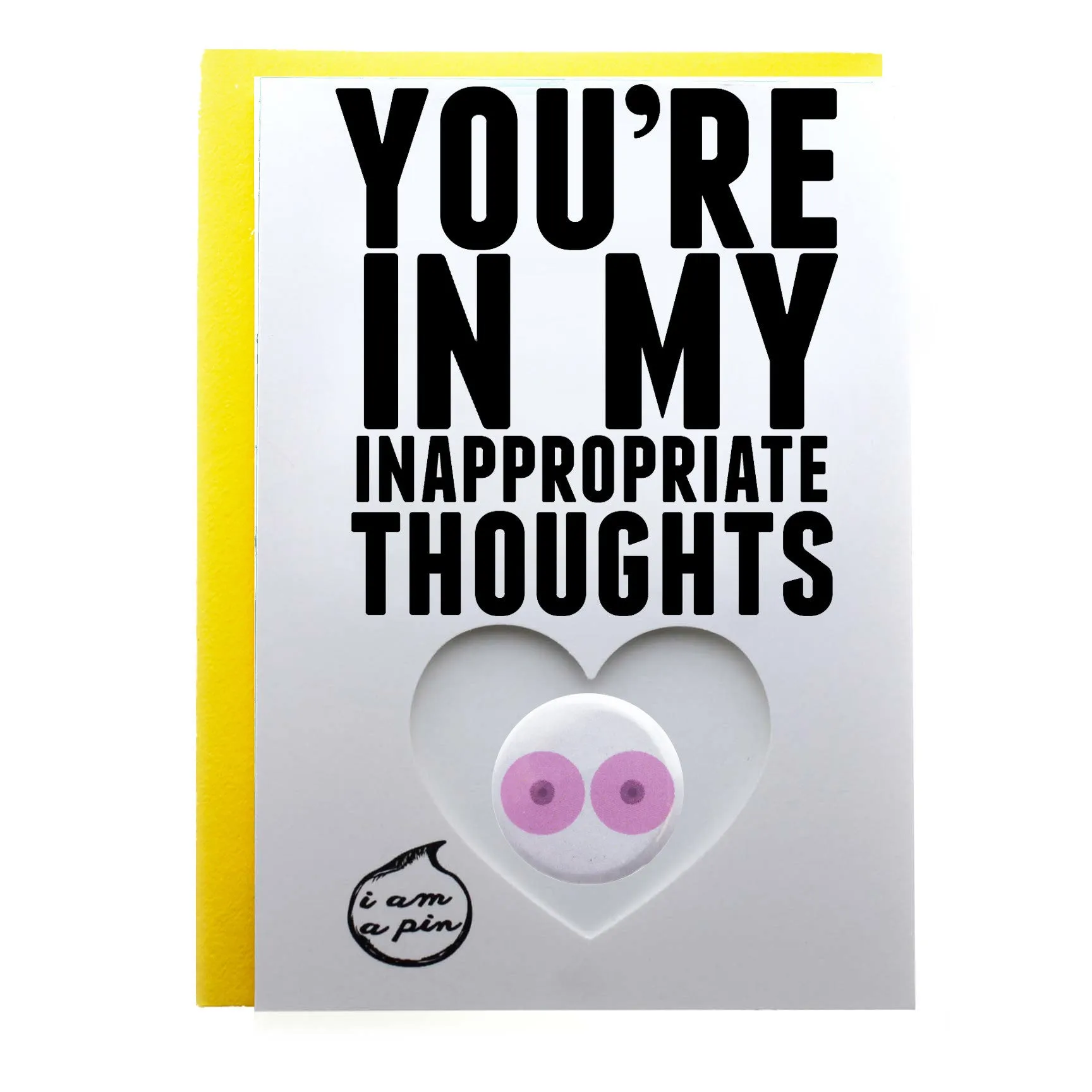 WHOLESALE PIN GREETING CARD - YOU'RE IN MY INAPPROPRIATE THOUGHTS