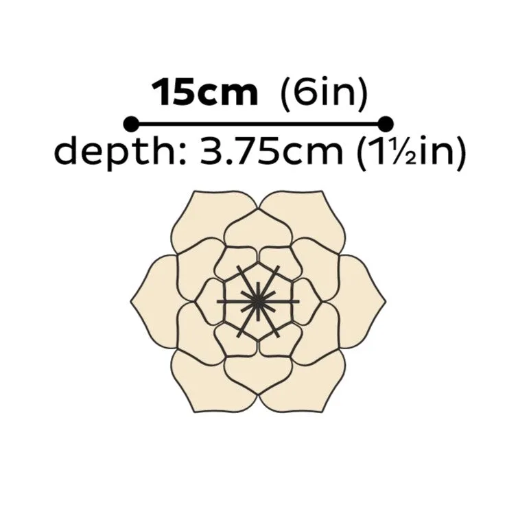 Wooden Decoration Flower, Honey Yellow