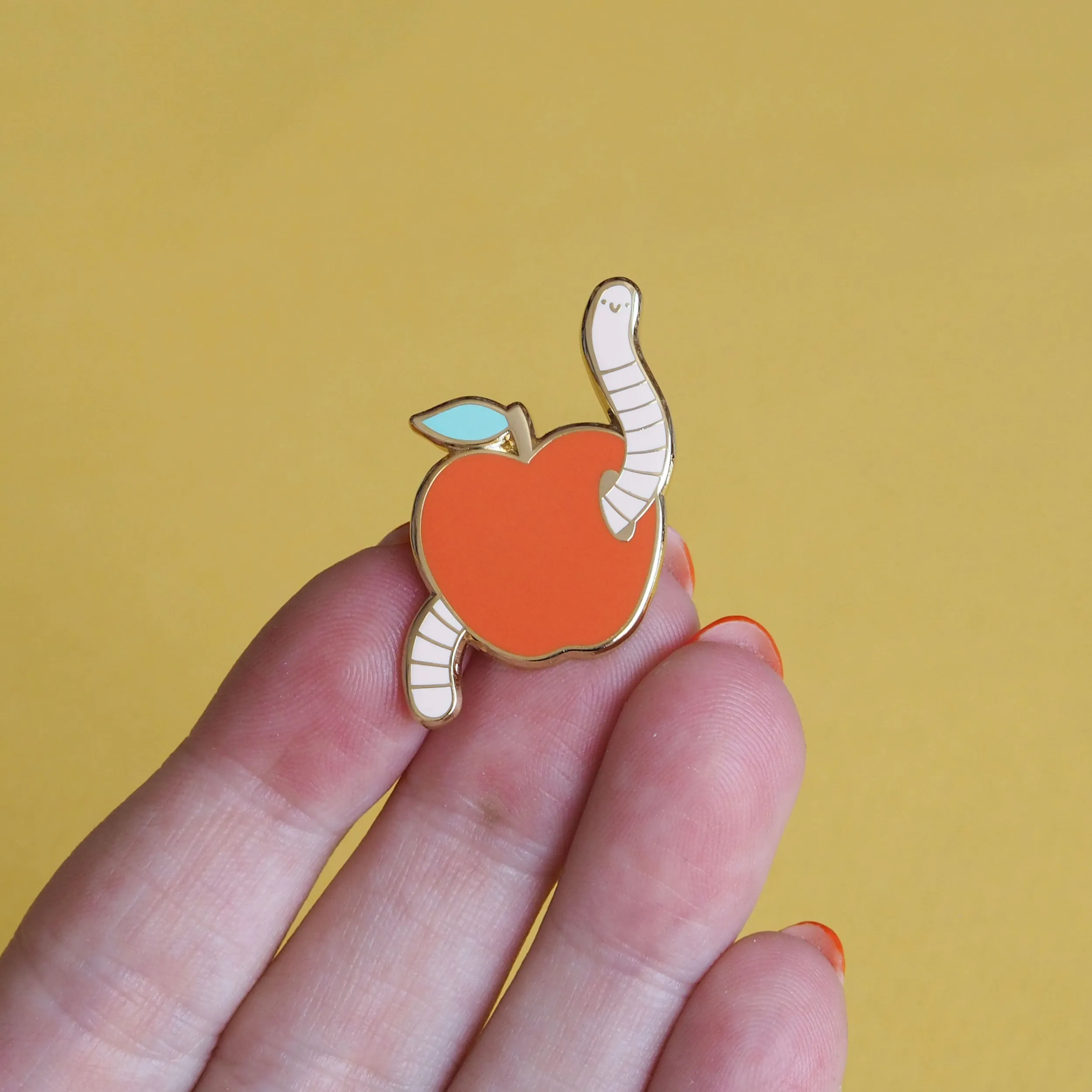 Wormy Apple Enamel Pin
