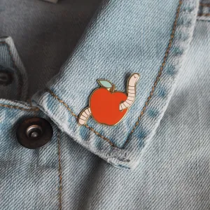 Wormy Apple Enamel Pin