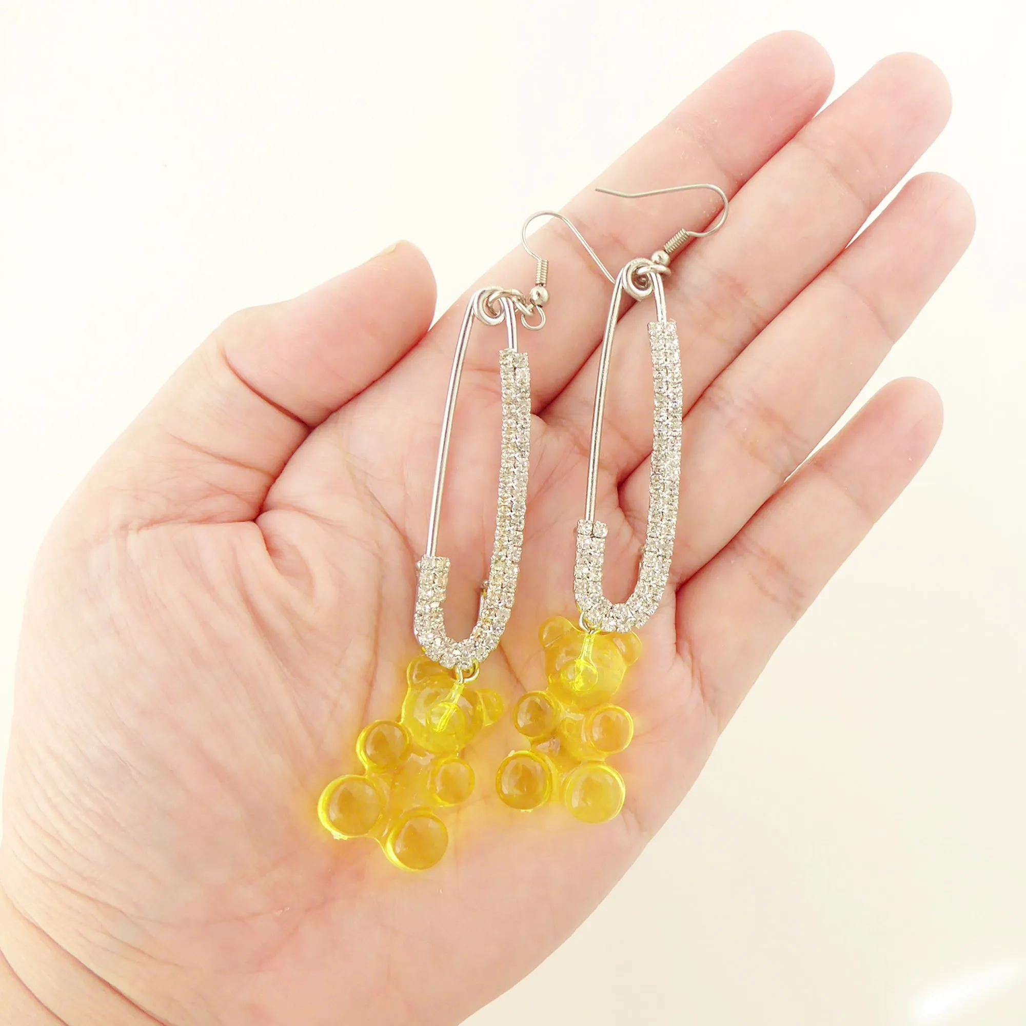 Yellow gummy bear earrings